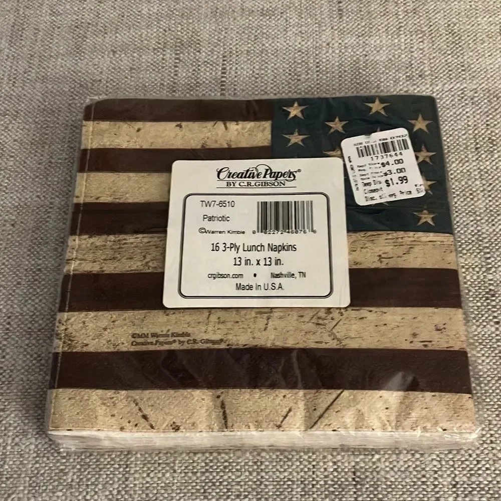 New Package of American Flag Paper Napkins